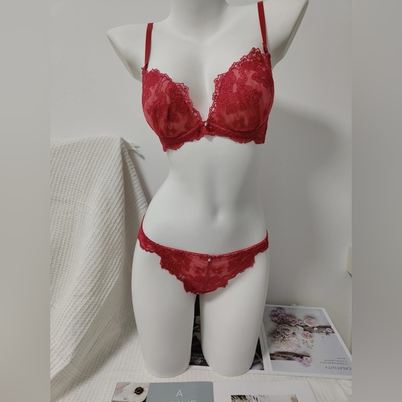 3pcs Set Shirohato embroidered push-up bra & thong & panties Japanese Brand - Picture 8 of 16